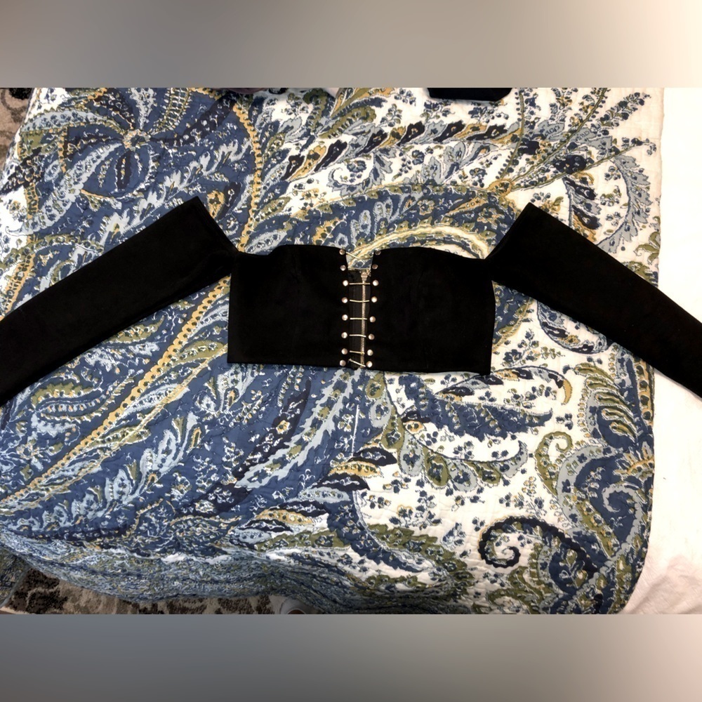 4 for $40 - Black Velvet Crop Top